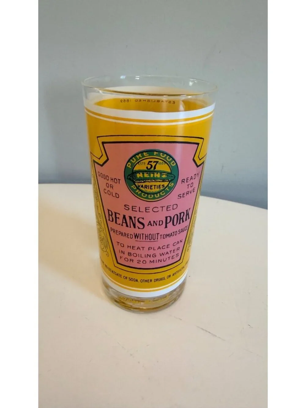 Vintage Georges Briard Heinz Soup Can Design Drinking Glasses Set of 3